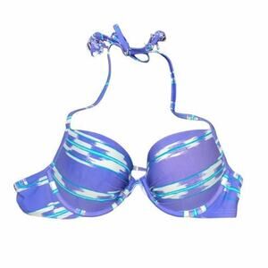 Aerie Brooke Purple Printed Bikini Swim Suit Top Women's Size 34B